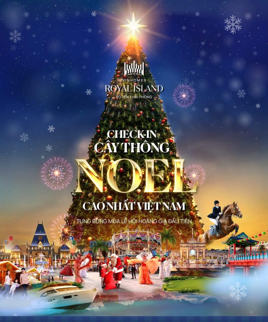 cây thông noel tại vinhomes royal island