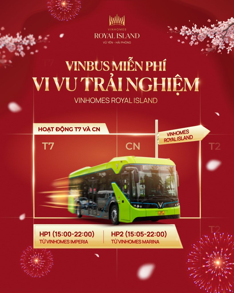 xe bus miễn phí đến vinhomes vũ yên 