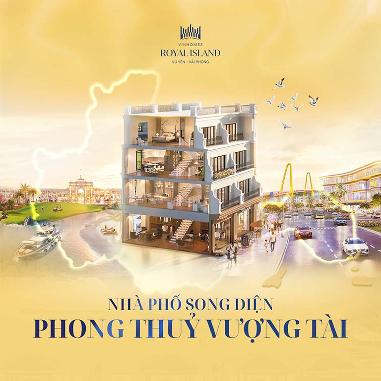 Nhà phố Song Diện- Phong thuỷ Vượng Tài với tầm nhìn kinh doanh đắt giá
